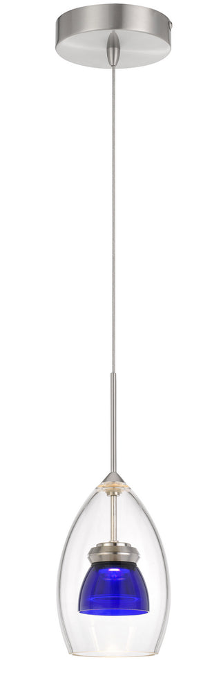 Cal Lighting - UP-128-CL-BLUCL - LED Mini Pendant - Dimmable with Lutron Brand Dimmers: DVCL-153P, SCL - Clear Blue