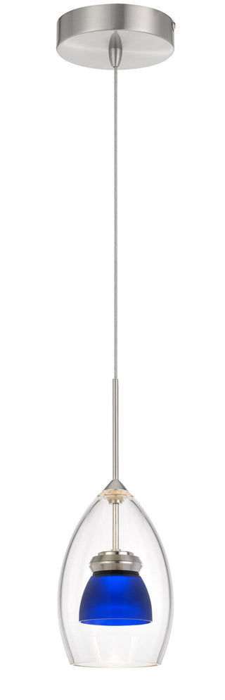 Cal Lighting - UP-128-CL-BLUFR - LED Mini Pendant - Dimmable with Lutron Brand Dimmers: DVCL-153P, SCL - Frosted Blue