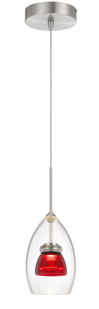 Cal Lighting - UP-128-CL-REDCL - LED Mini Pendant - Dimmable with Lutron Brand Dimmers: DVCL-153P, SCL - Red Clear