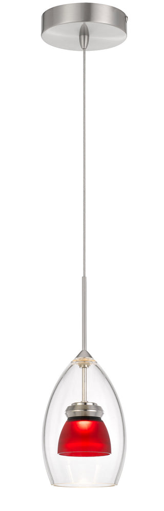 Cal Lighting - UP-128-CL-REDFR - LED Mini Pendant - Dimmable with Lutron Brand Dimmers: DVCL-153P, SCL - Frosted Red