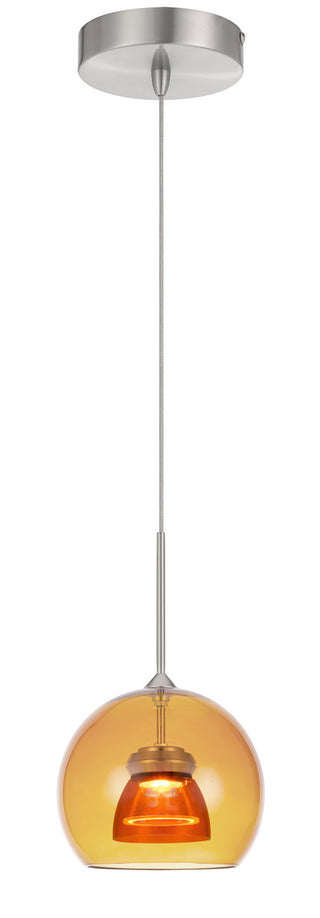 Cal Lighting - UP-335-AM-AMBCL - LED Mini Pendant - Dimmable with Lutron Brand Dimmers: DVCL-153P, SCL - Amber/Yellow