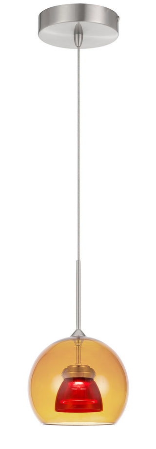 Cal Lighting - UP-335-AM-REDCL - LED Mini Pendant - Dimmable with Lutron Brand Dimmers: DVCL-153P, SCL - Amber/Red