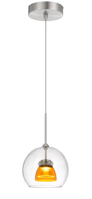 Cal Lighting - UP-335-CL-AMBCL - LED Mini Pendant - Dimmable with Lutron Brand Dimmers: DVCL-153P, SCL - Clear Yellow