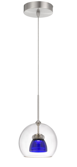 Cal Lighting - UP-335-CL-BLUCL - LED Mini Pendant - Dimmable with Lutron Brand Dimmers: DVCL-153P, SCL - Clear Blue