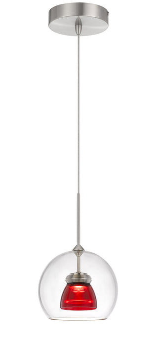 Cal Lighting - UP-335-CL-REDCL - LED Mini Pendant - Dimmable with Lutron Brand Dimmers: DVCL-153P, SCL - Red Clear