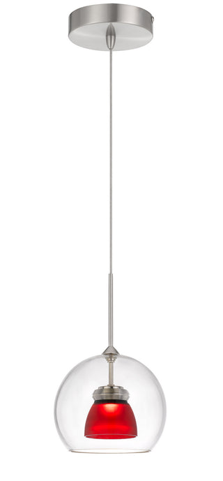 Cal Lighting - UP-335-CL-REDFR - LED Mini Pendant - Dimmable with Lutron Brand Dimmers: DVCL-153P, SCL - Frosted Red