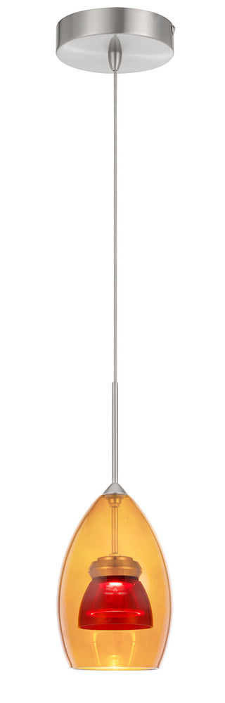 Cal Lighting - UP-128-AM-REDCL - LED Mini Pendant - Dimmable with Lutron Brand Dimmers: DVCL-153P, SCL - Amber/Red