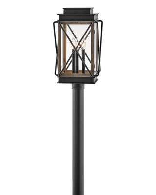 Montecito Medium Post Mount Lantern in Black
