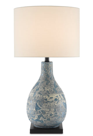 Currey and Company - 6000-0674 - One Light Table Lamp - Ostracon - Blue/Cream/Black