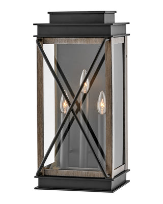 Montecito Large Wall Mount Lantern in Black