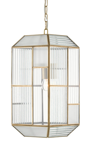 Currey and Company - 9000-0749 - One Light Pendant - Bardolph - Clear/Antique Brass