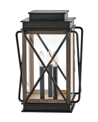 Montecito Medium Pier Mount Lantern in Black