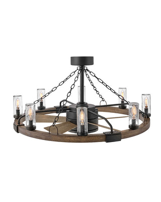 Hinkley - 902928FMB-LWD - 36" with 28" LED Smart Fandelier - Sawyer - Matte Black