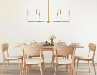 Salerno Six Light Chandelier in Warm Brass
