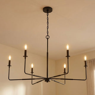 Salerno Six Light Chandelier in Matte Black