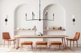 Salerno Six Light Chandelier in Matte Black