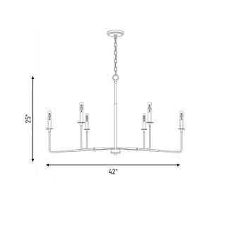 Salerno Six Light Chandelier in Matte Black