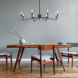 Salem Eight Light Chandelier in Forged Iron
