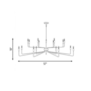 Salem 16 Light Chandelier in Forged Iron