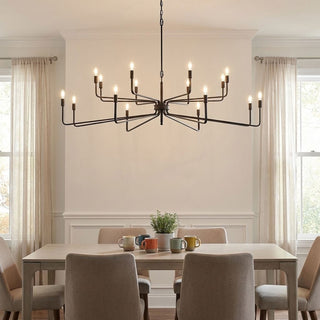 Salem 16 Light Chandelier in Forged Iron