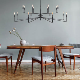 Salem 16 Light Chandelier in Forged Iron