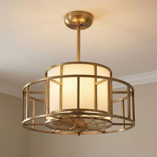 Oslo LED Fan D'Lier in Warm Brass