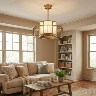 Oslo LED Fan D'Lier in Warm Brass