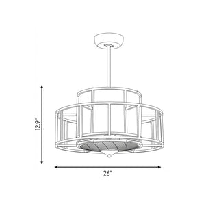 Oslo LED Fan D'Lier in Warm Brass
