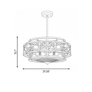 Colonade LED Fan D'Lier in Provence with Gold Accents