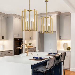 Benson Five Light Pendant in Warm Brass