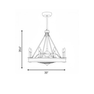 Lyon LED Fan D'Lier in Warm Brass