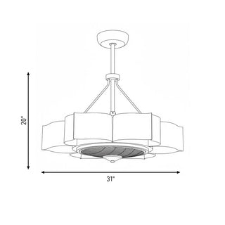 Stockholm LED Fan D'Lier in Silver Patina