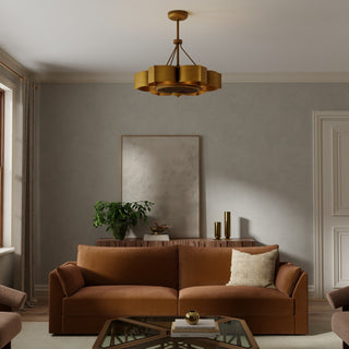 Stockholm LED Fan D'Lier in Gold Patina