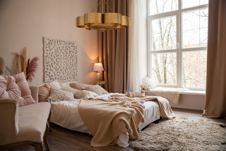 Stockholm LED Fan D'Lier in Gold Patina