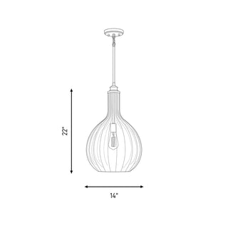Brandon One Light Pendant in Warm Brass