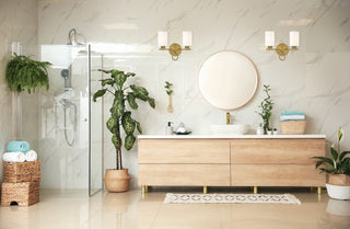 Woodbury Two Light Bath Bar in Warm Brass