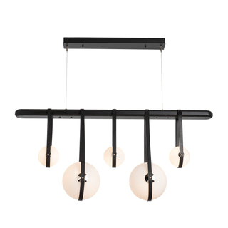 Hubbardton Forge - 131046-LED-STND-10-24-LK-WB-GG0701 - Derby Linear 5-Light LED Pendant - Derby - Black