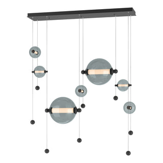 Hubbardton Forge - 139054-LED-STND-10-YL0694 - Abacus 7-Light Double Linear LED Pendant - Abacus - Black