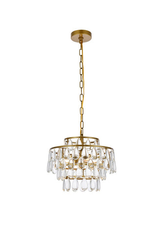Elegant Lighting - 1102D14BR - Three Light Pendant - Mila - brass