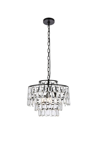 Elegant Lighting - 1102D16BK - Three Light Pendant - Mila - black