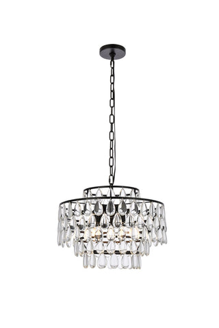 Elegant Lighting - 1102D18BK - Five Light Pendant - Mila - black