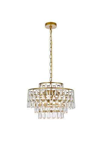 Elegant Lighting - 1102D18BR - Five Light Pendant - Mila - brass