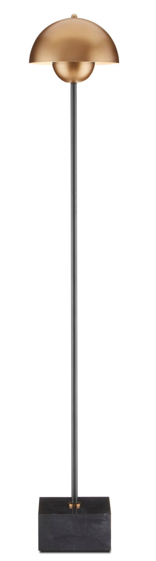 Currey and Company - 8000-0095 - One Light Floor Lamp - La Rue - Brushed Brass/Black