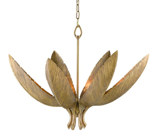 Currey and Company - 9000-0766 - Six Light Chandelier - Bird of Paradise - Antique Brass