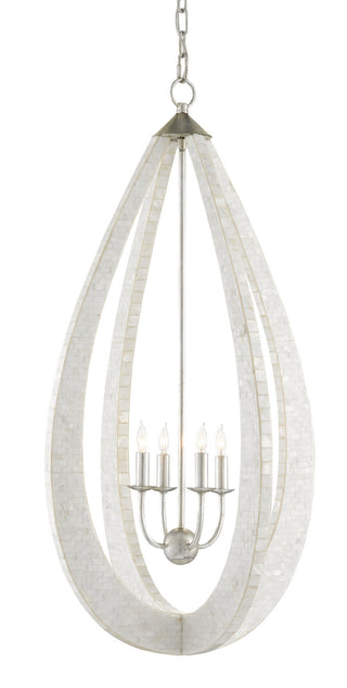 Currey and Company - 9000-0769 - Four Light Chandelier - Arietta - Mother of Pearl/Contemporary Silver Leaf