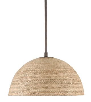Currey and Company - 9000-0790 - One Light Pendant - Tobago - Natural/Sugar White/Bronze Gold