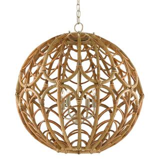 Currey and Company - 9000-0802 - Four Light Chandelier - Cape Verde - Natural/Smokewood/Silver Leaf