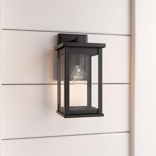 Bowton 1-Light Outdoor Wall Sconce Powder Coated Black