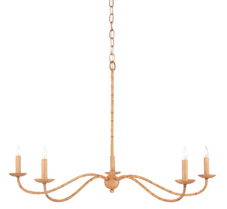 Currey and Company - 9000-0848 - Five Light Chandelier - Saxon - Natural/Saddle Tan