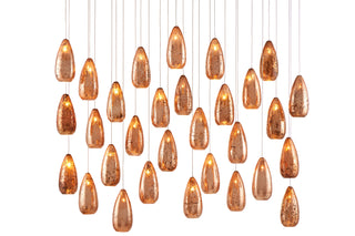 Currey and Company - 9000-0907 - 30 Light Pendant - Rame - Copper/Silver